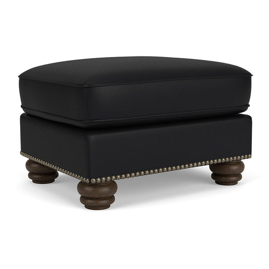 Bexley - Leather Ottoman, Nailhead Trim