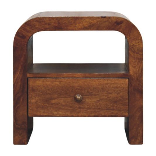 Darcy - Nightstand With Drawer And Open Shelf - Brown