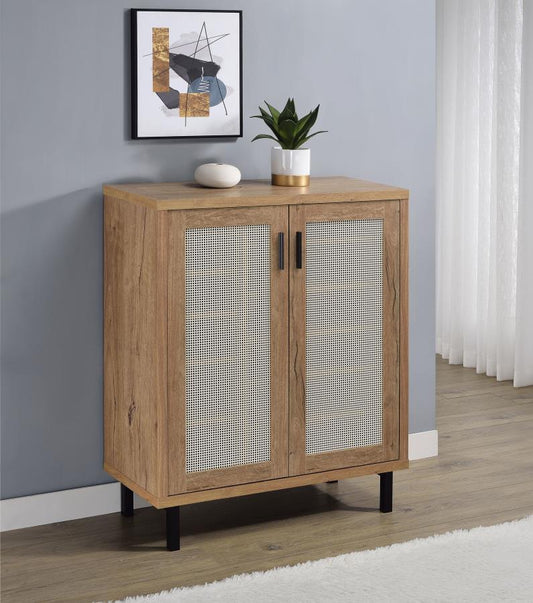 Teller - 2-Door Shoe Storage Cabinet - Natural Oak