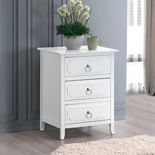 Daniel - 3 Drawer Nightstand - White
