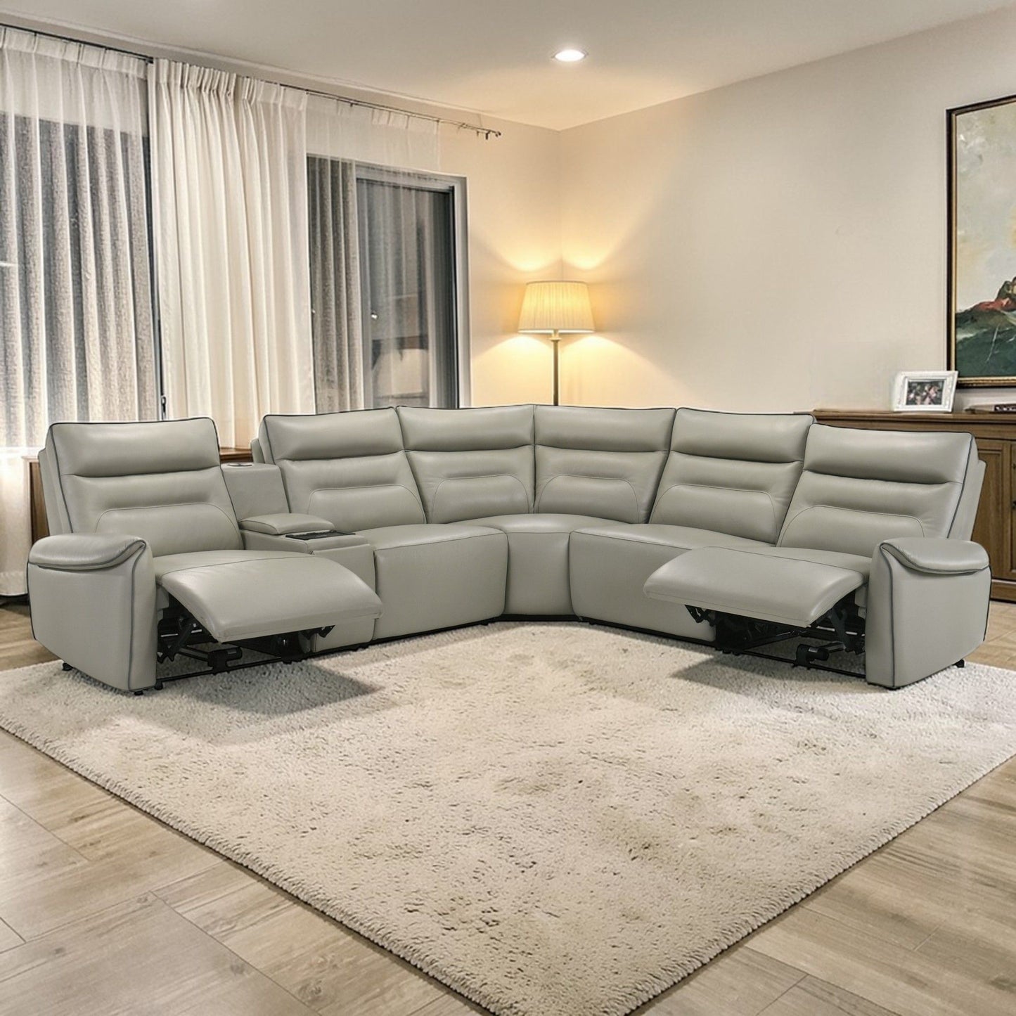 Jayke - Power Motion Sectional Sofa - Light Gray