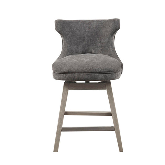 360 Degree Swivel Counter Stool With Silver Detailing