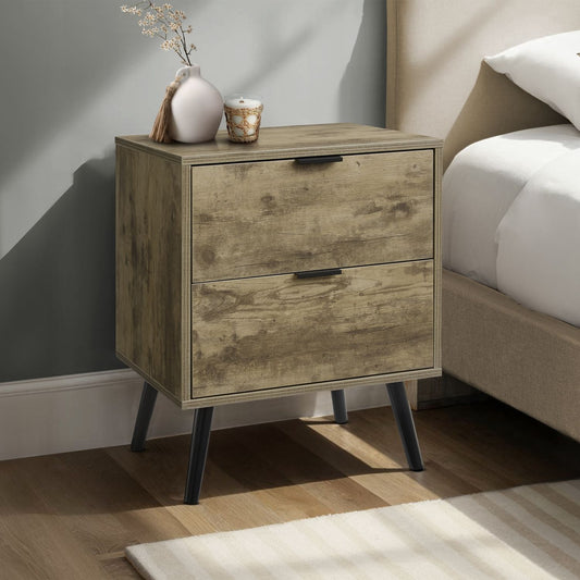 Accent Table With Storage Drawers - Brown