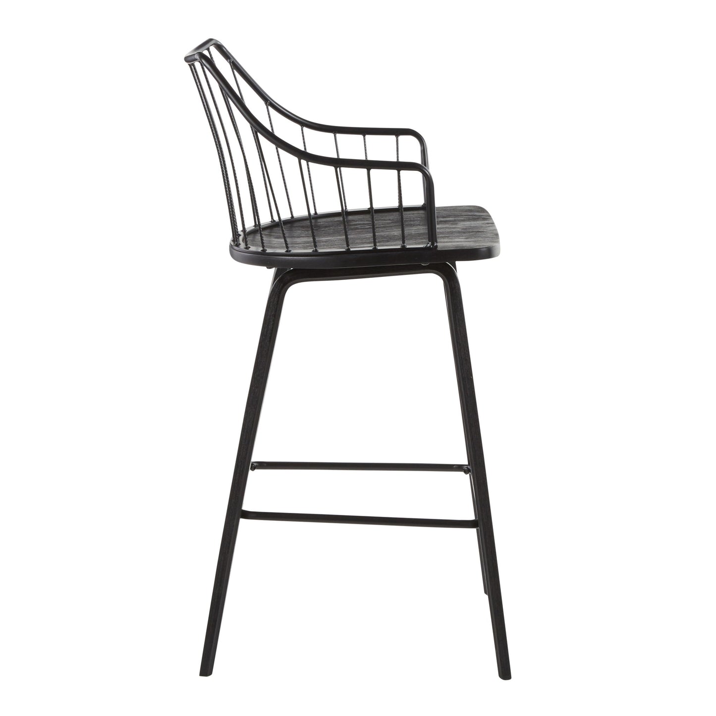 Winston - Farmhouse Counter Stool - Black