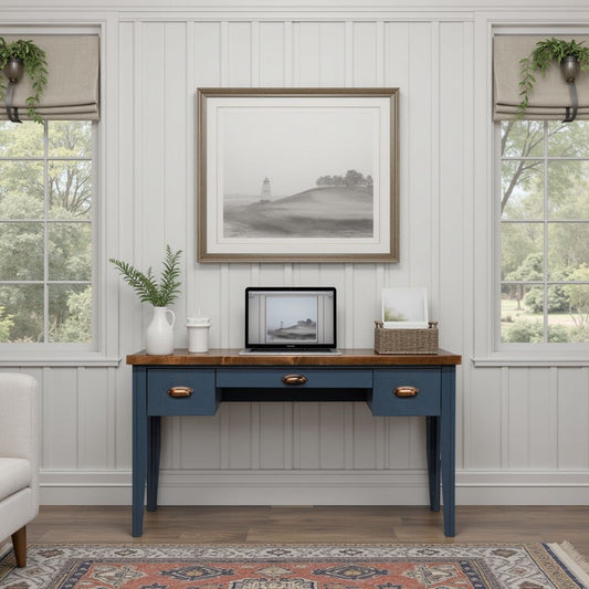 Nantucket - Writing Desk - Blue Denim, Whiskey