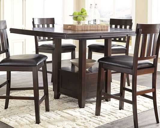 Haddigan - Rectangular Dining Room Counter Extension Table - Dark Brown