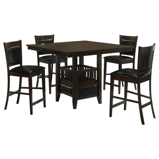 Jaden - 5 Piece Square Counter Height Dining Set - Espresso