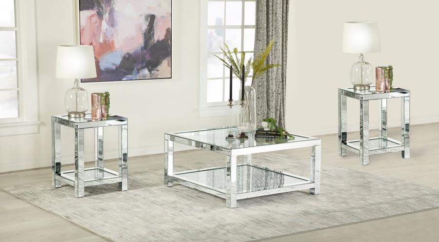 Valentina - Mirrored Coffee Table Set