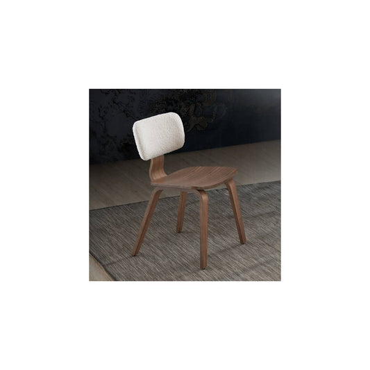 Casson - Boucle 7 Walnut Side Chair (Set of 2) - White / Walnut