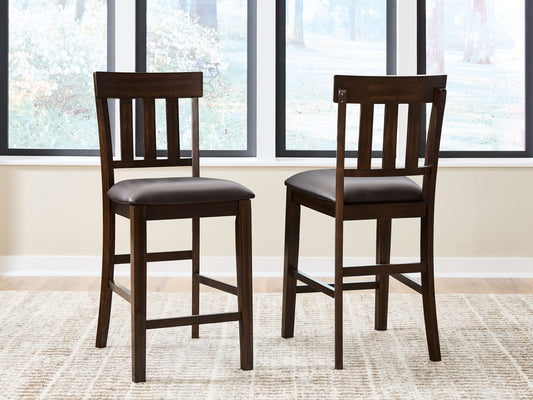 Haddigan - Upholstered Barstool (Set of 2) - Dark Brown