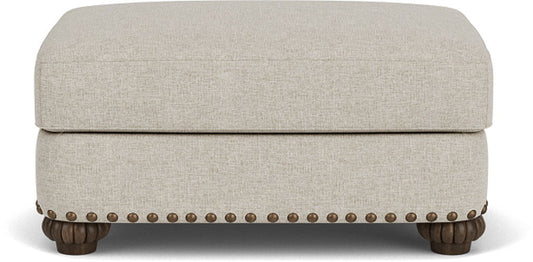 Patterson - Fabric Ottoman, Nailhead Trim