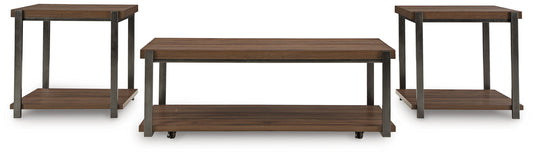Trindwick - Occasional Table Set (Set of 3) - Brown / Gun Metal