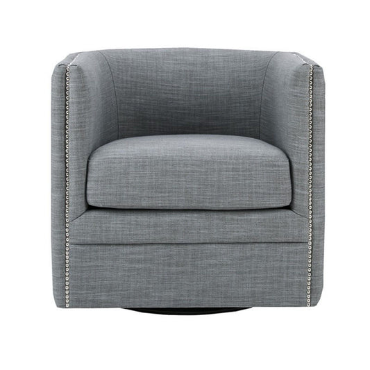 Capstone - Swivel Barrel Chair With Nailhead Accents And Button Tufting