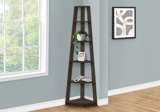 Bookshelf, Bookcase, Etagere, Corner, 5 Tier, For Office, Contemporary & Modern - Oak