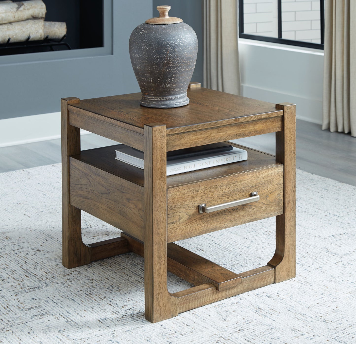 Cabalynn - Square End Table - Light Brown