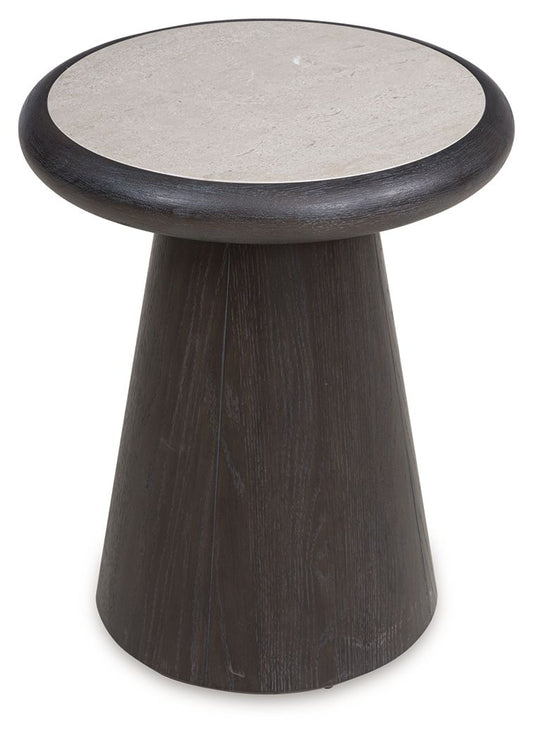 Bracken - Round End Table - French Black