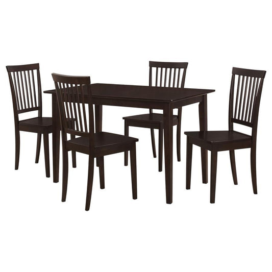 Gomez - 5 Piece Rectangular Dining Table Set - Cappuccino