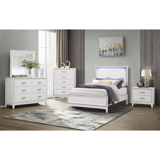 Almera - 5 Piece Bedroom Set With LED Lighting And Glitter Details