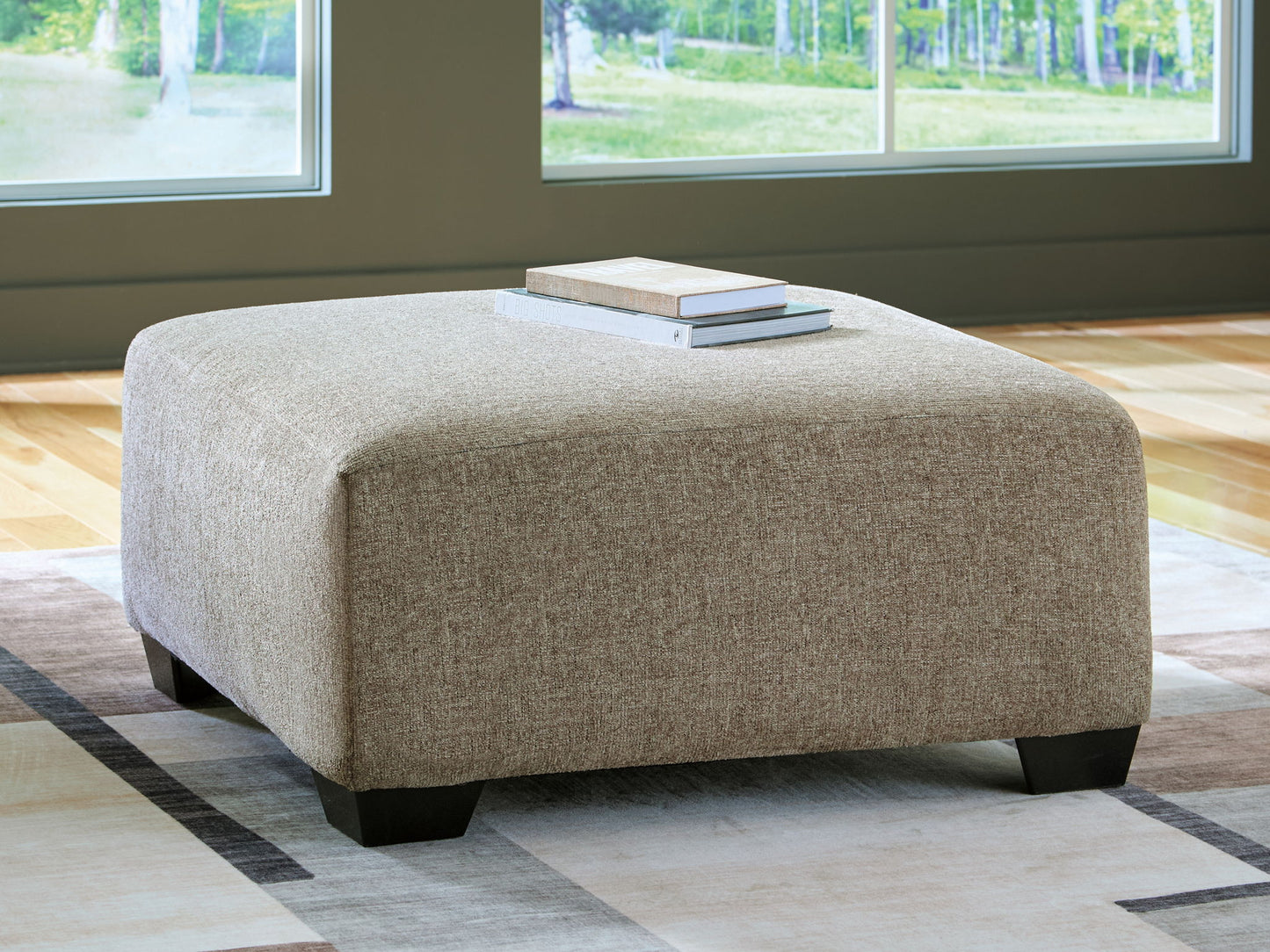 Newellen - Oversized Accent Ottoman - Beige