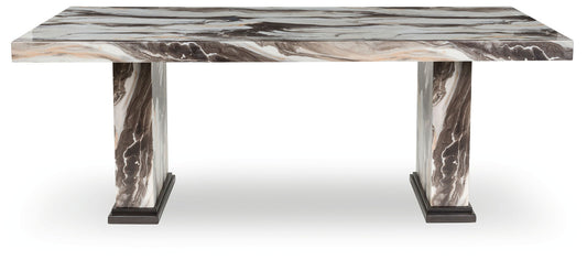 Jeshina - Dining Table - Dark Brown / Beige