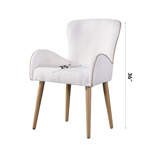 Qwin - Boucle Side Chair (Set of 2) - Beige