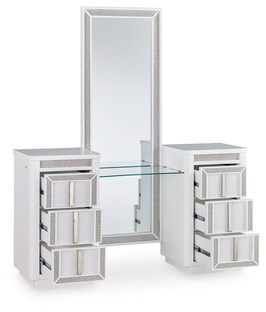 Chalanna - Vanity With Mirror - White