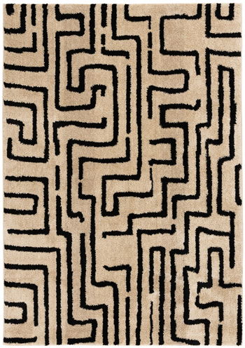 Timworth - 8' x 10' Washable Rug - Black / Beige