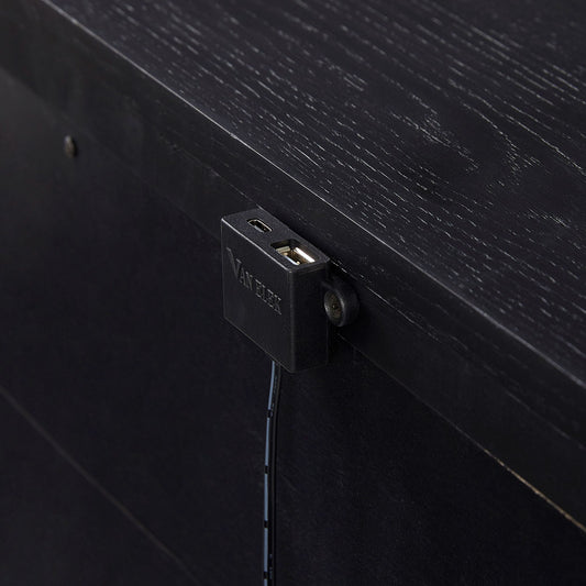 3 Drawer Nightstand With USB - Black