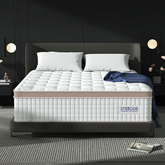 Snooze Mattress Company Harmony - 14" Euro Top Firm Hybrid Mattress With Independently Encased Coils & Gel Memory Foam
