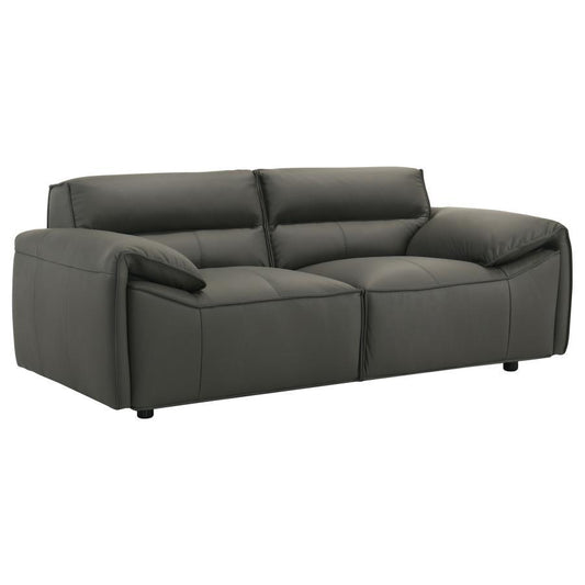 Buxton - Top Grain Leather Upholstered Loveseat