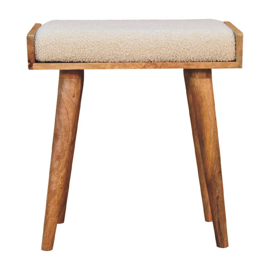 Boucle Tray Style Footstool - Cream
