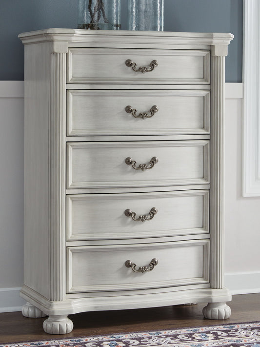 Montelaine - Five Drawer Chest - Antique White