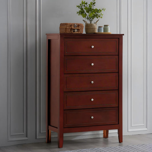 Daniel - Chest, 5 Drawer Storage Unit - Cherry