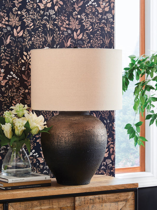 Newgerhard - Metal Table Lamp - Brown / Black
