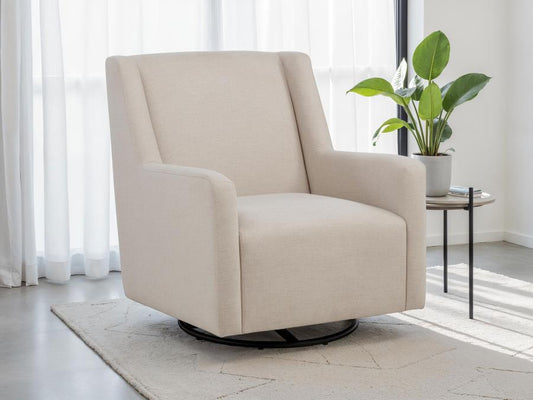 Sorrel - Fabric Upholstered Swivel Glider Arm Chair - Latte