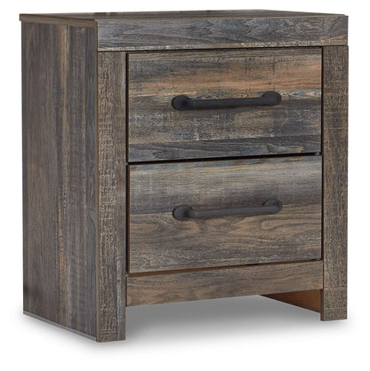 Drystan - Two Drawer Night Stand - Brown / Beige