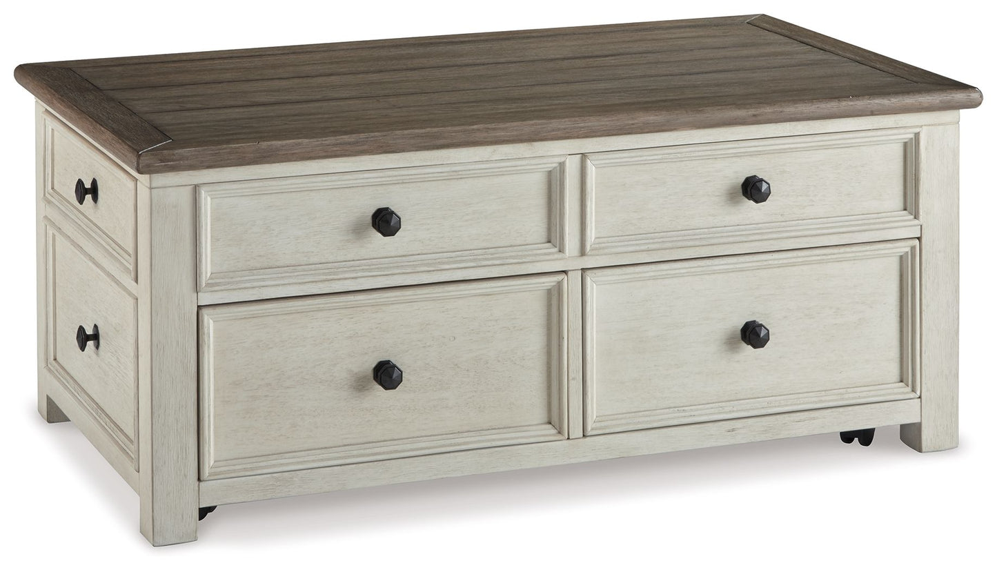 Bolanburg - Lift Top Cocktail Table - White / Brown / Beige