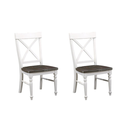 Dining Chairs (Set of 2) - Brown / White
