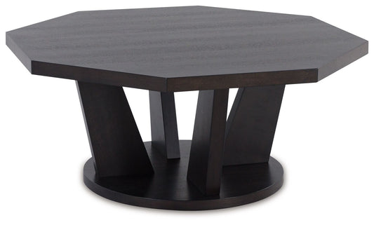 Chasinfield - Octagon Coffee Table - Dark Brown