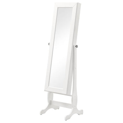 Batista - Cheval Mirror With Jewelry Storage - White