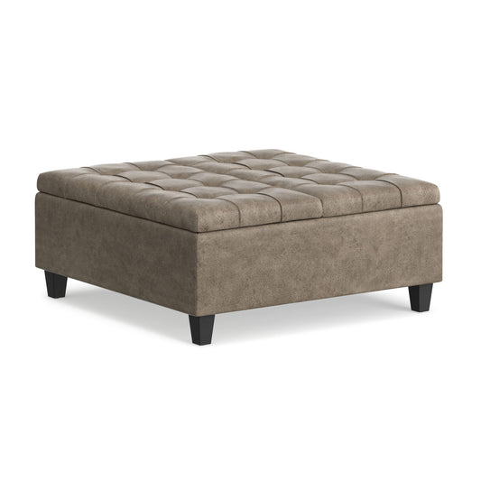 Harrison - Square Coffee Table Ottoman - Brown