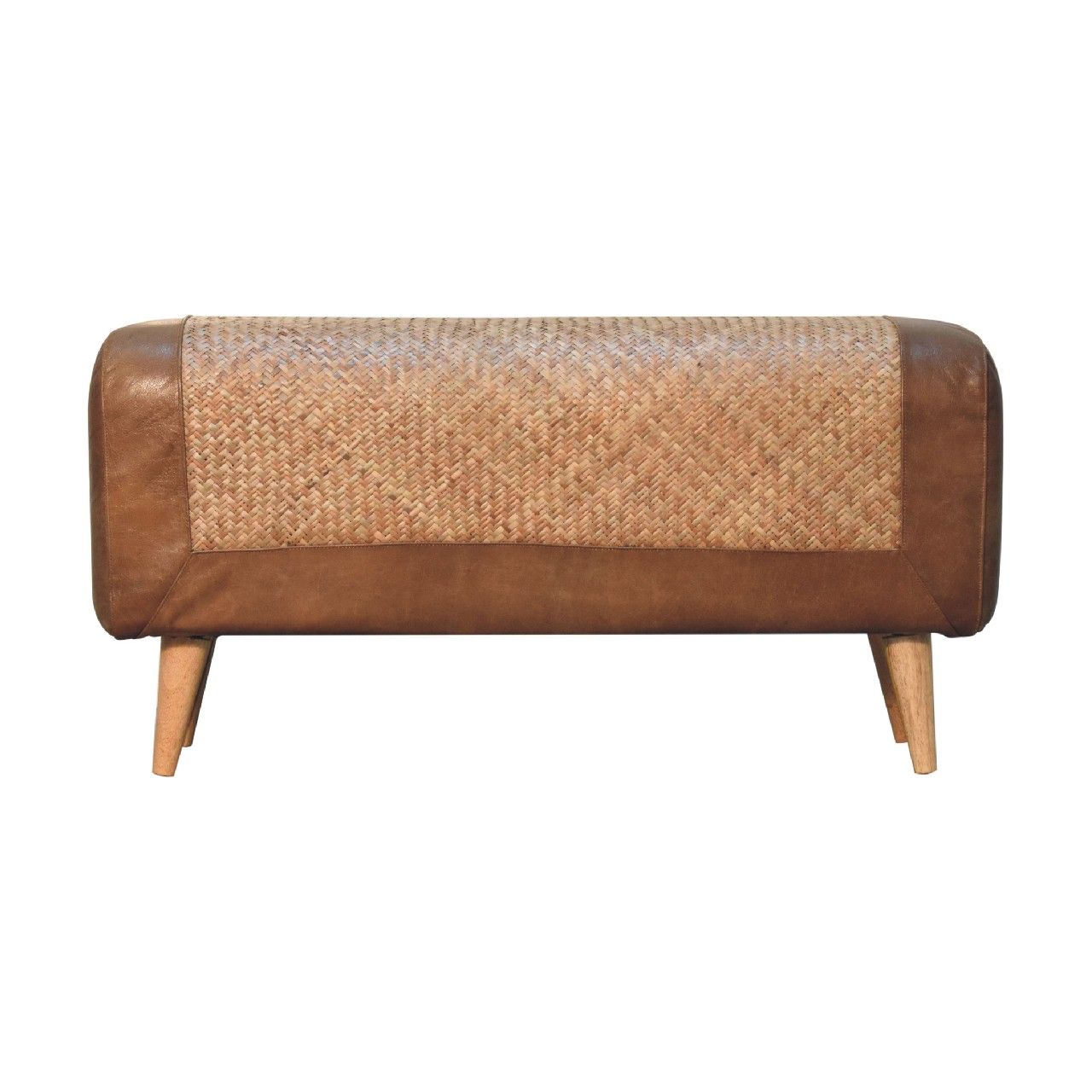 Buffalo - Large Seagrass Hide Nordic Bench - Oak