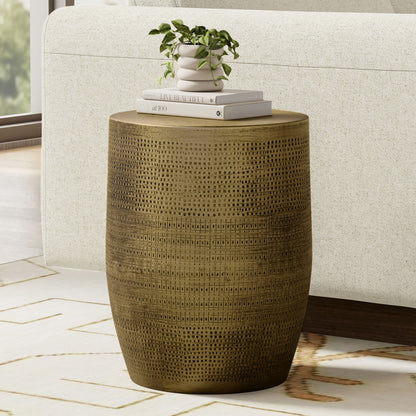 Johnsen - Morse Pattern Accent Table - Antique Brass