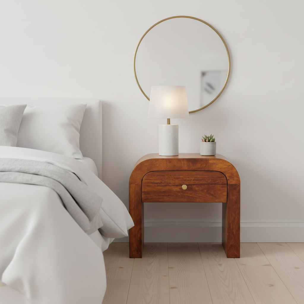 Mini Darcy - Nightstand With Curved Edges