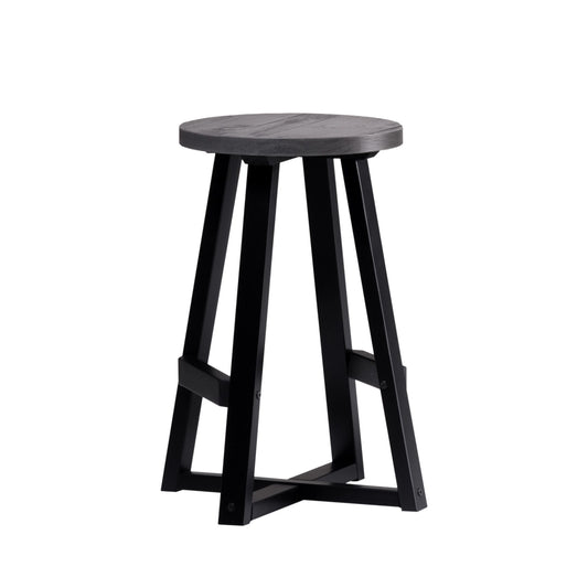 Rustic Distressed Round Dining Stool