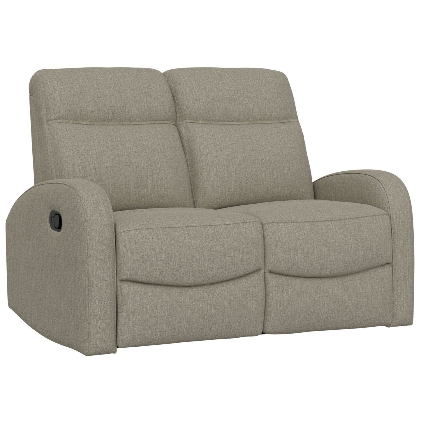 Manual Reclining Loveseat With Dual Seating Support For Living Room