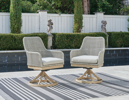 Seton Creek - Swivel Chair With Cushion (Set of 2) - Gray