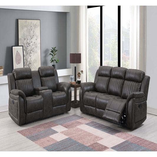 Steban - Console Reclining Loveseat - Gray