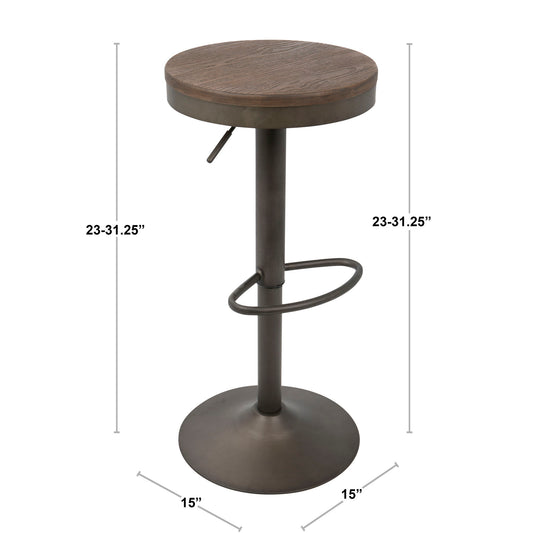 Dakota - Industrial Design Adjustable Barstool (Set of 2)