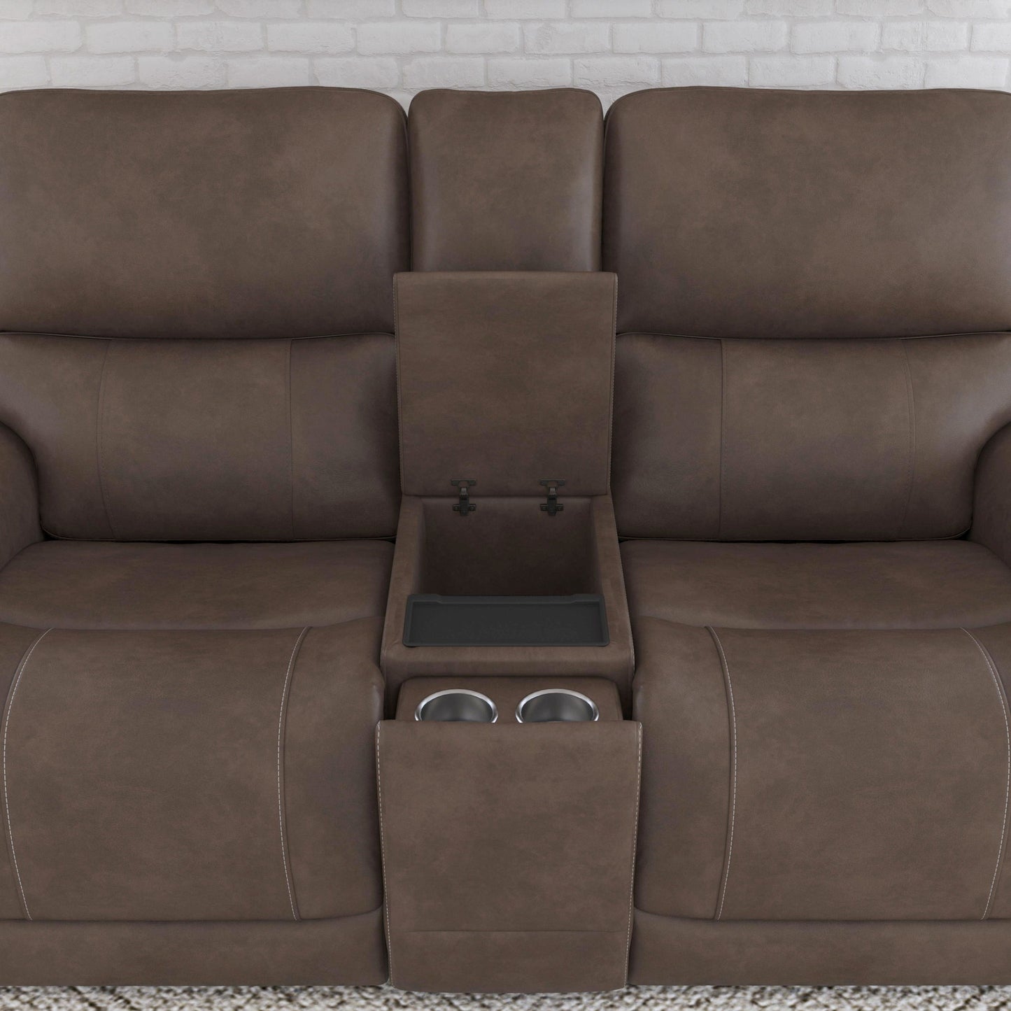 Carter - Power Reclining Loveseat With Console & Power Headrests & Lumbar - Cappuccino